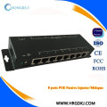 10 / 100M 8 puertos LAN 8 puertos POE Passive Injector midspan RJ45 12V-57V